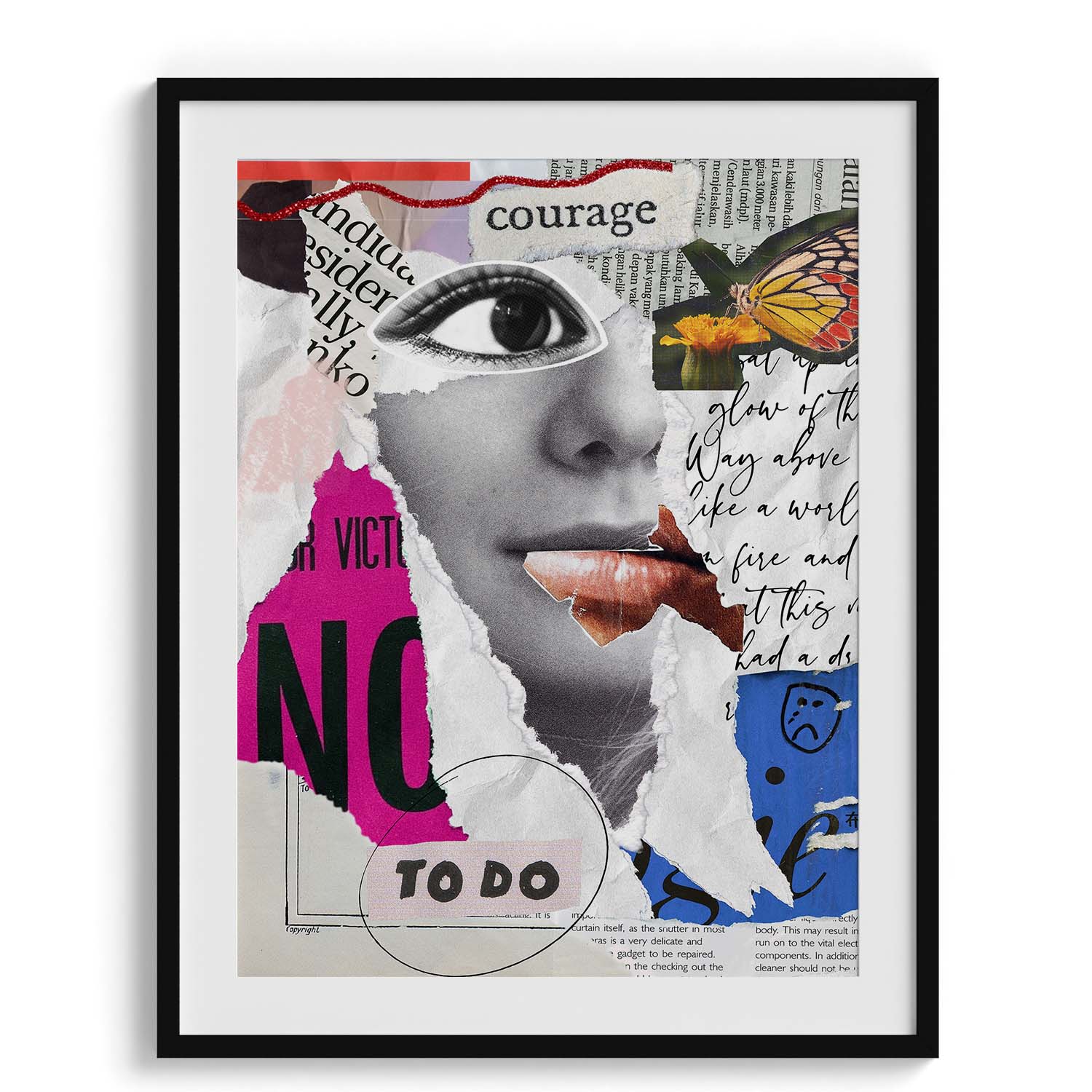 Courage Collage – Mixed Media Face Art