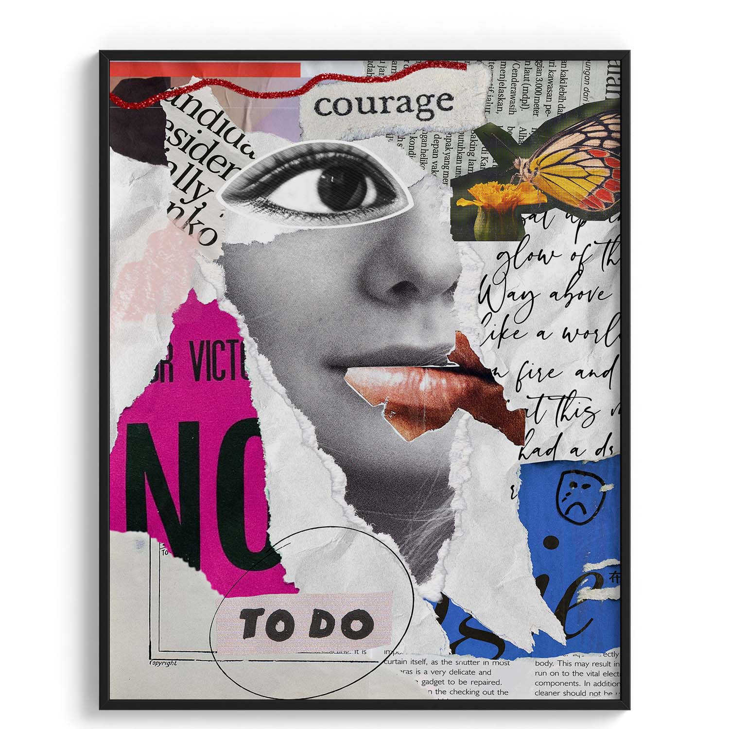 Courage Collage – Mixed Media Face Art