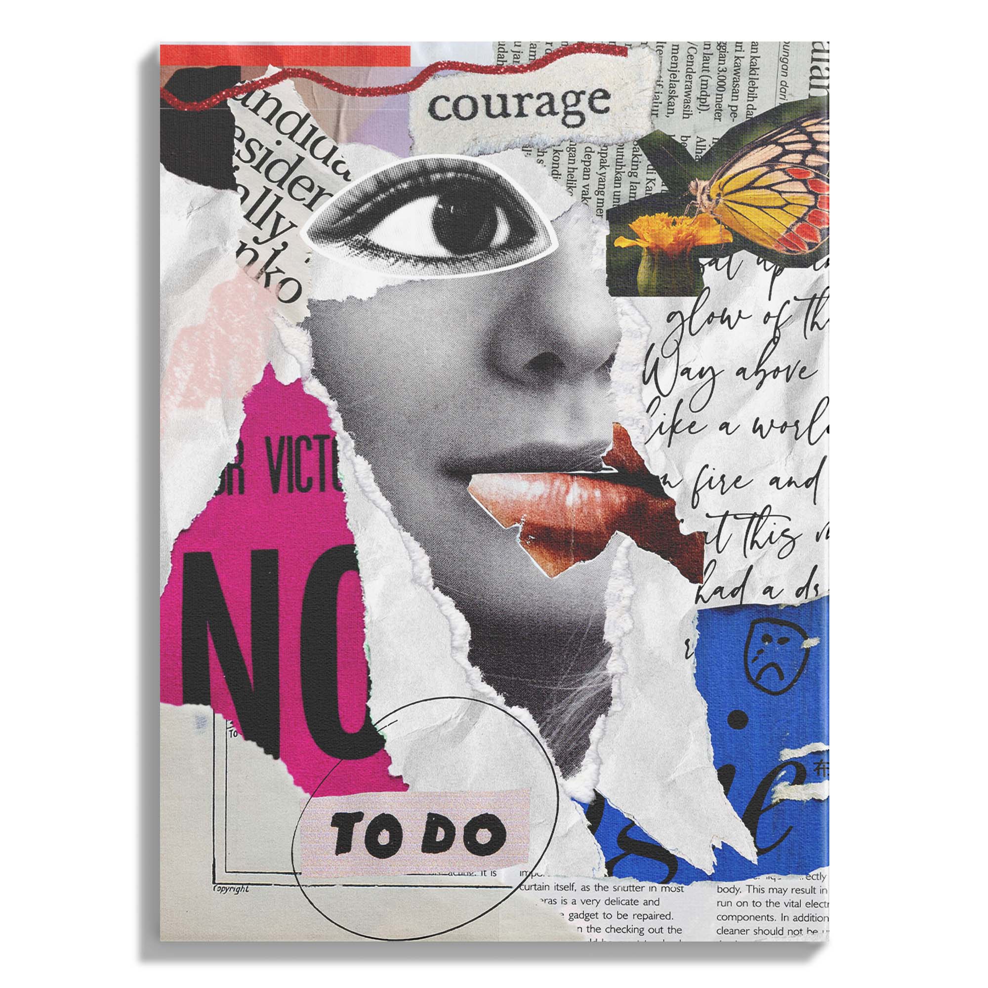 Courage Collage – Mixed Media Face Art