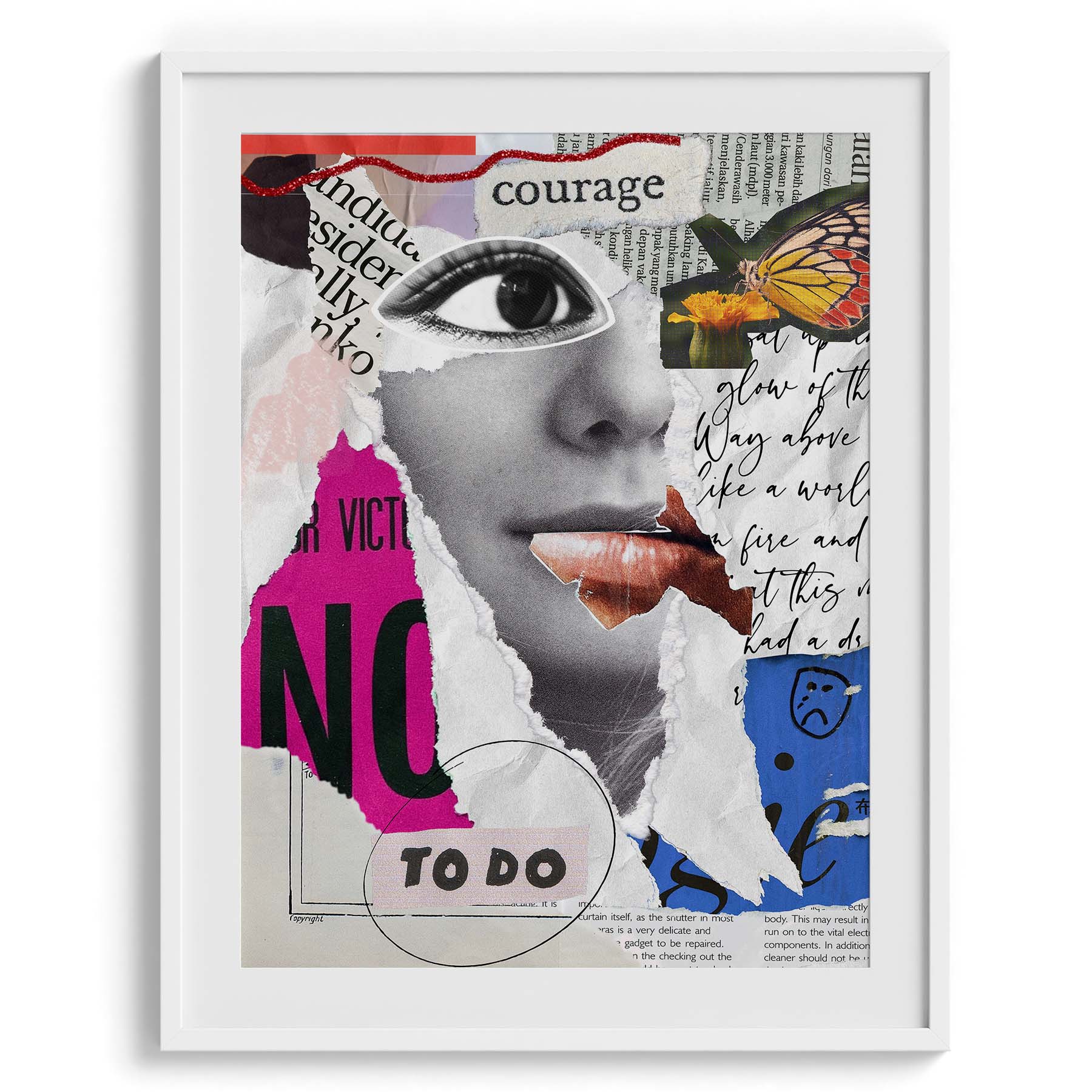 Courage Collage – Mixed Media Face Art