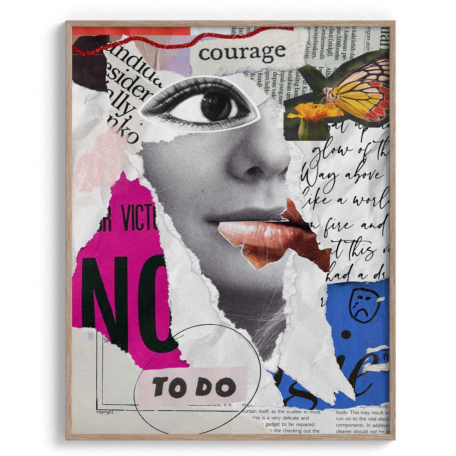 Courage Collage – Mixed Media Face Art