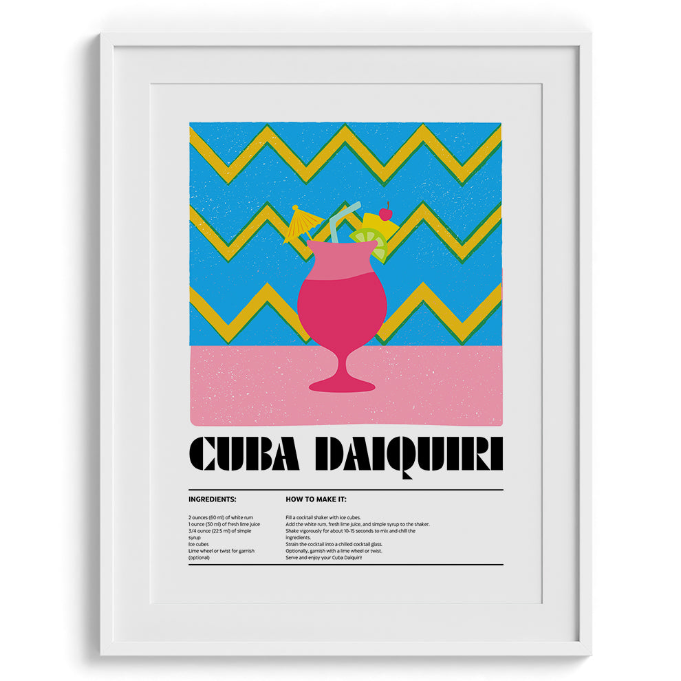 Cuba Daiquiri Vintage Canvas Wall Prints