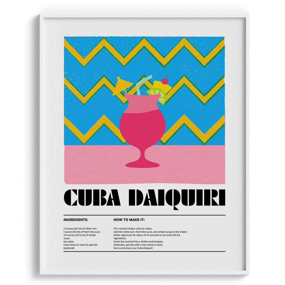 Cuba Daiquiri Vintage Canvas Wall Prints