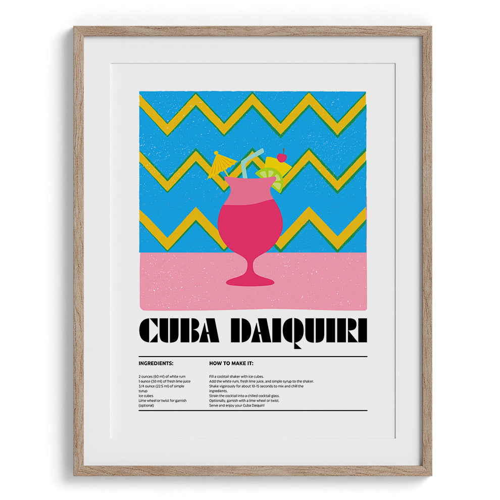 Cuba Daiquiri Vintage Canvas Wall Prints