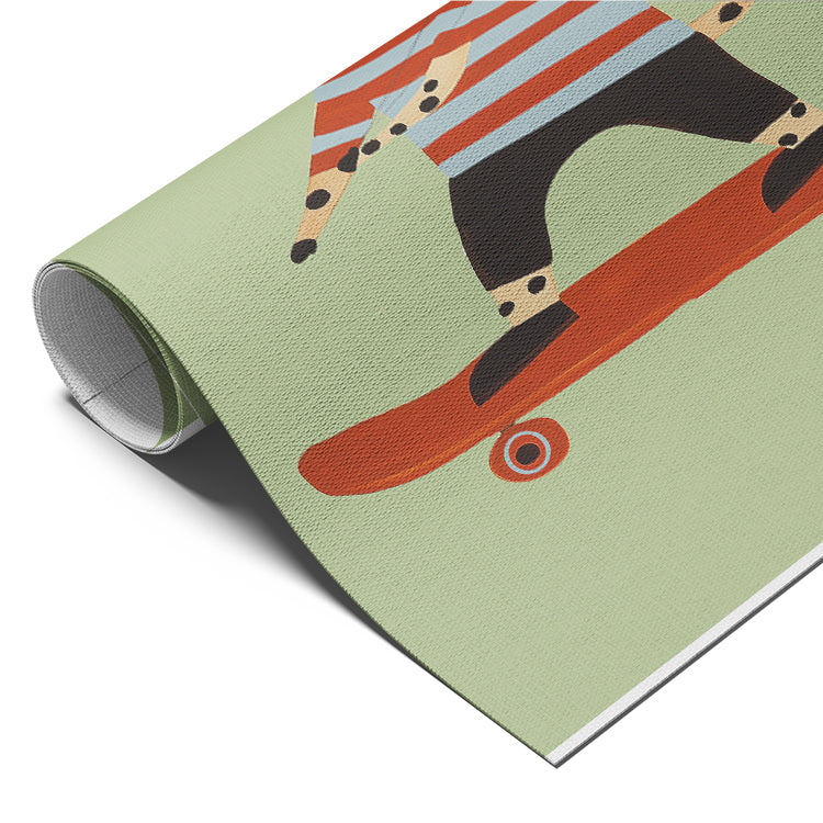 Dalmation on Skateboard with Balloons Print