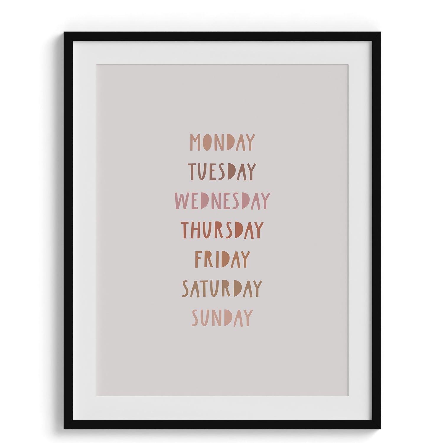 Days of the Week Kids Poster