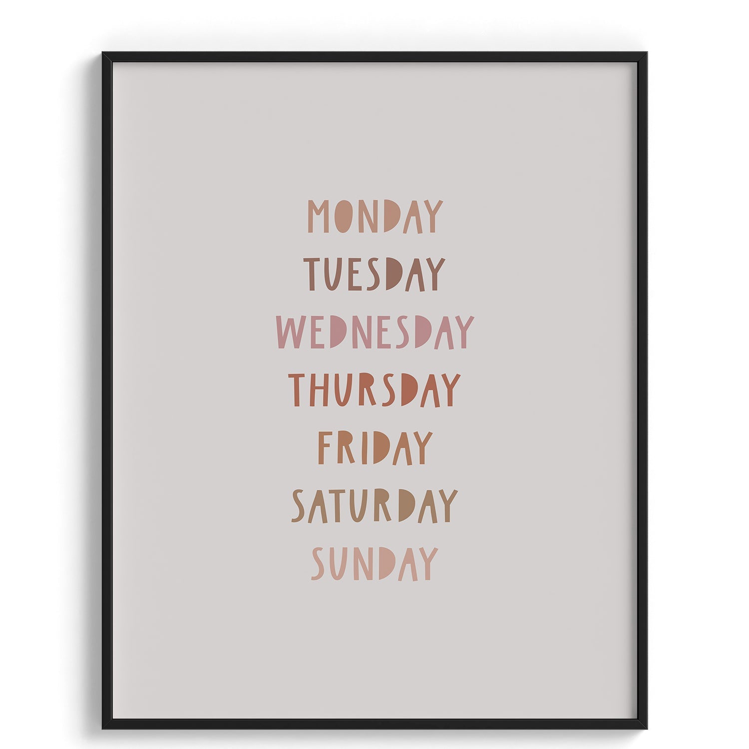 Days of the Week Kids Poster