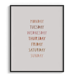 Days of the Week Kids Poster