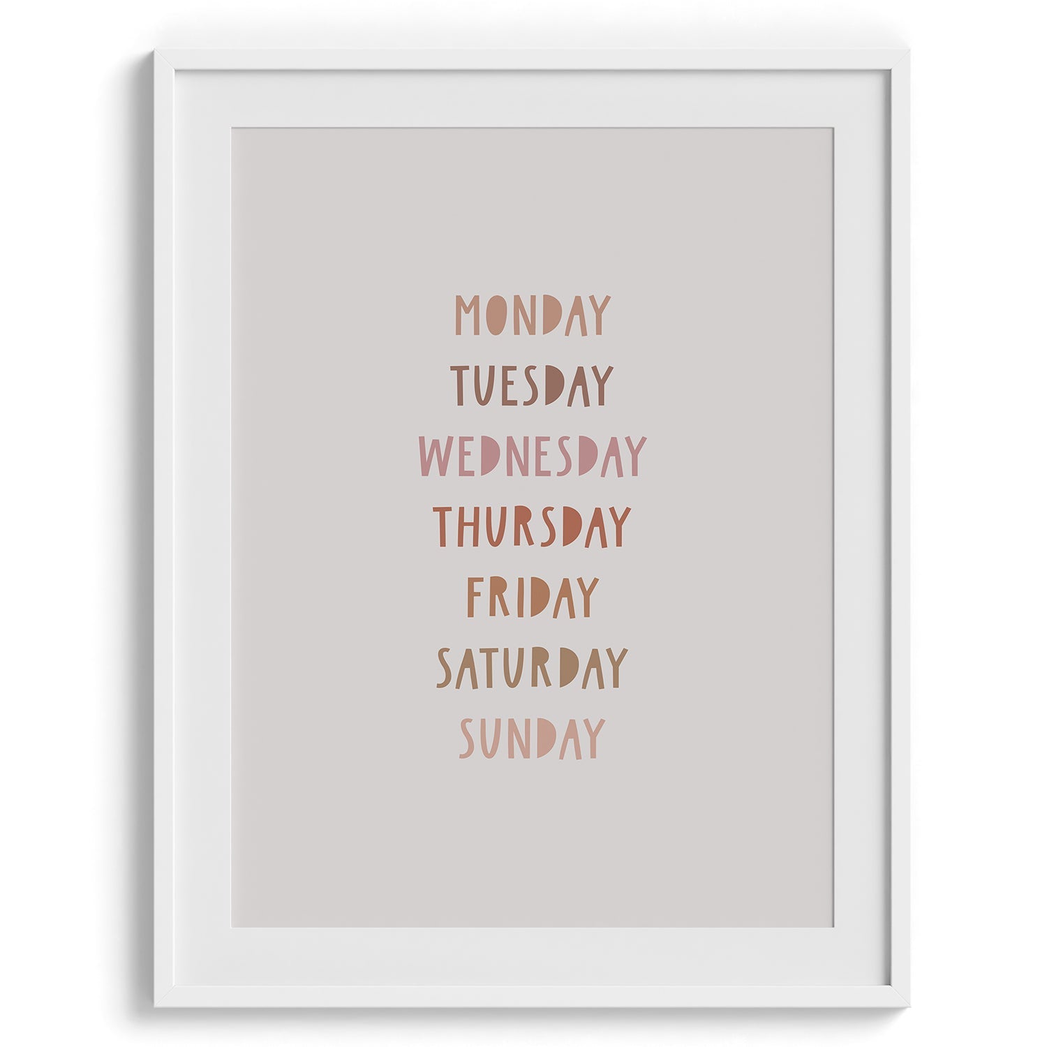 Days of the Week Kids Poster