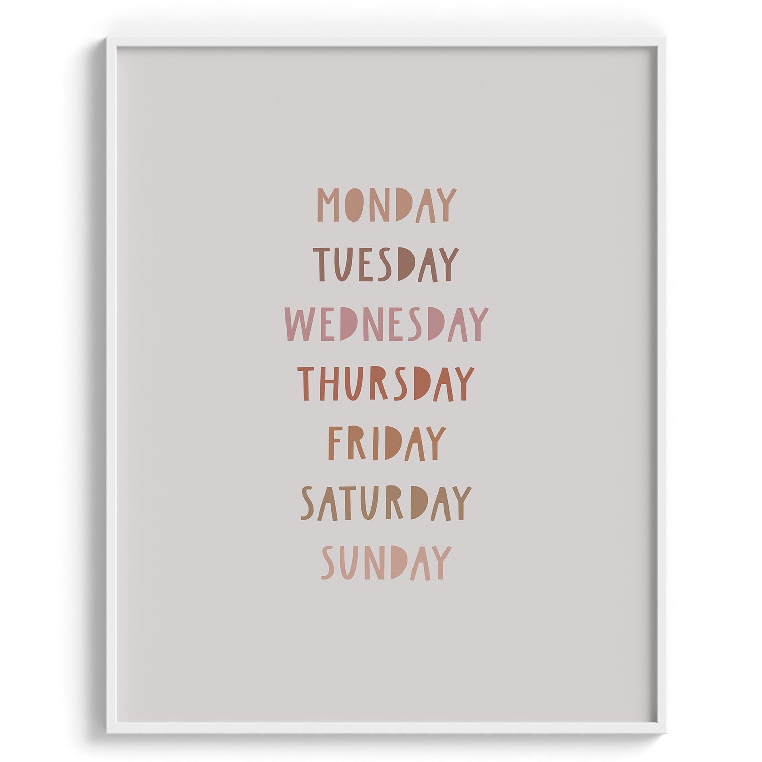 Days of the Week Kids Poster