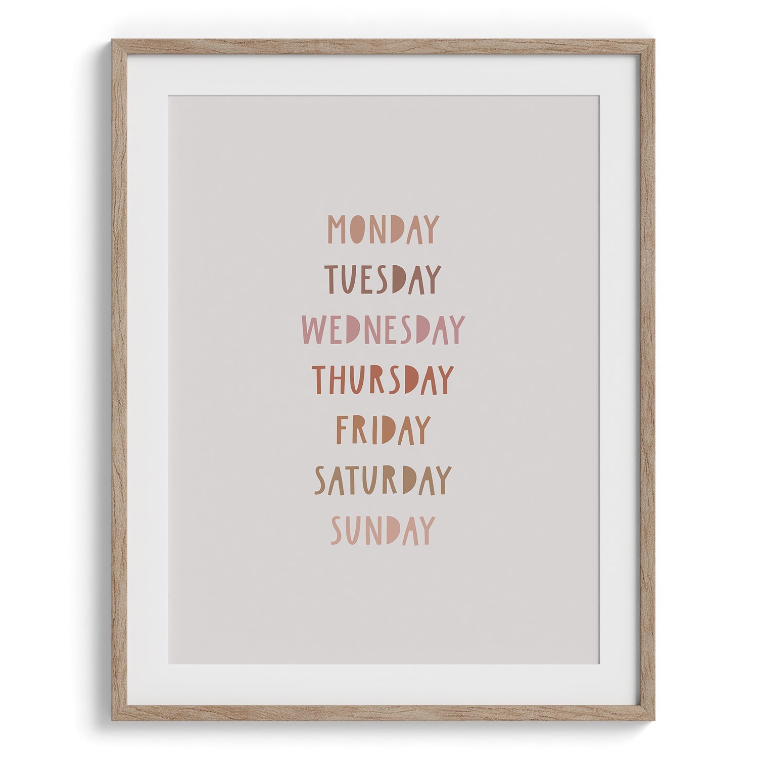 Days of the Week Kids Poster