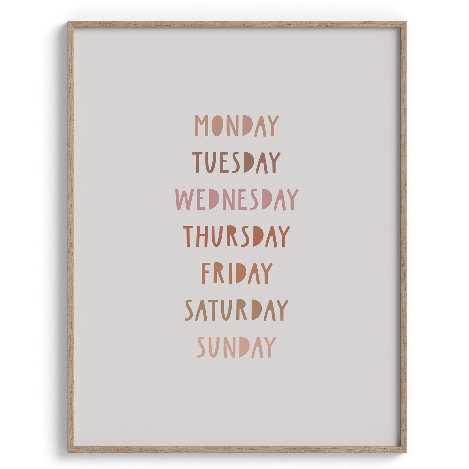 Days of the Week Kids Poster