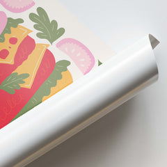 Double Decker Burger Feast Art Poster