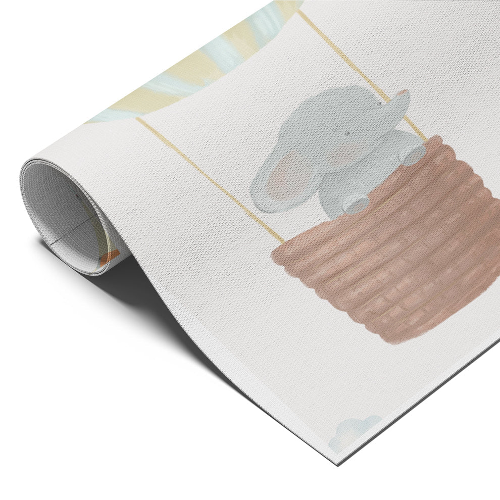 Elephant in Hot Air Balloon Wall Art