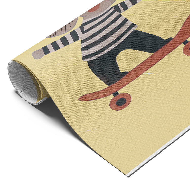 Elephant on Skateboard Illustration
