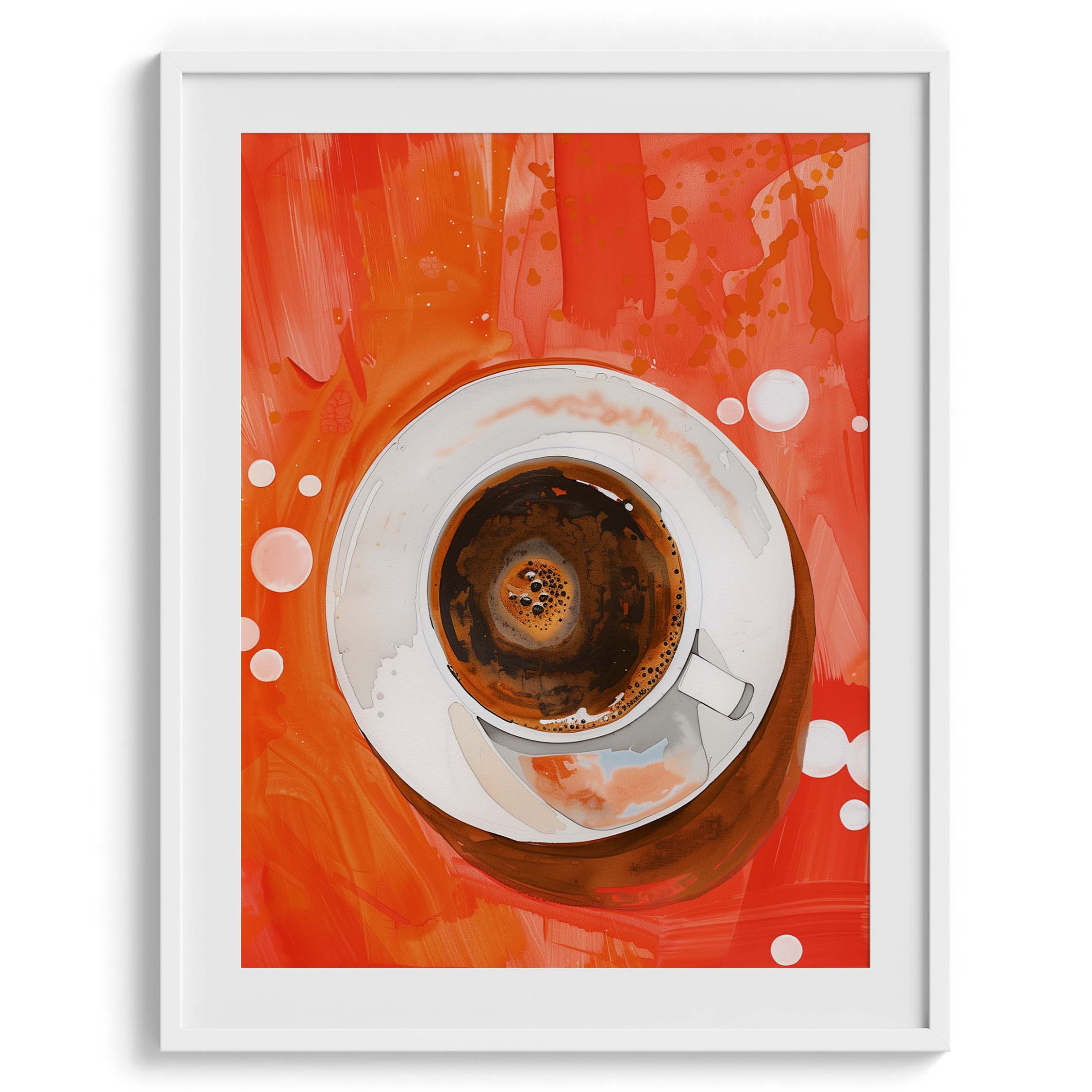 Espresso Coffee on Red Background Canvas Wall Prints
