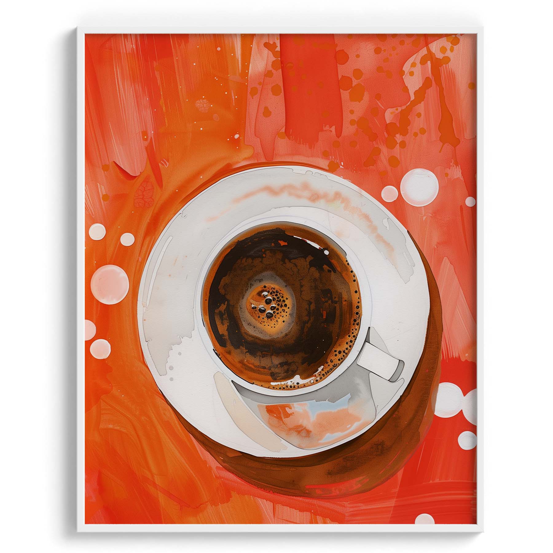 Espresso Coffee on Red Background Canvas Wall Prints