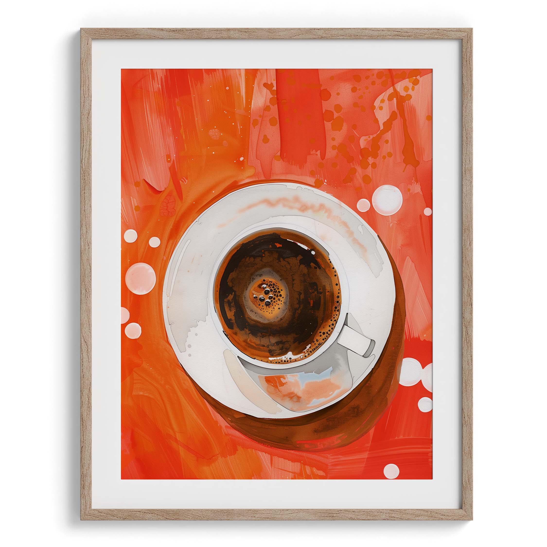 Espresso Coffee on Red Background Canvas Wall Prints