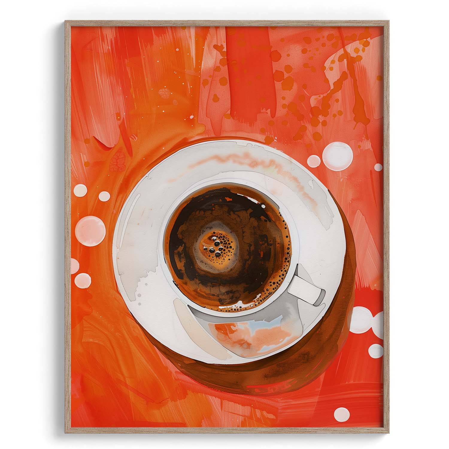 Espresso Coffee on Red Background Canvas Wall Prints