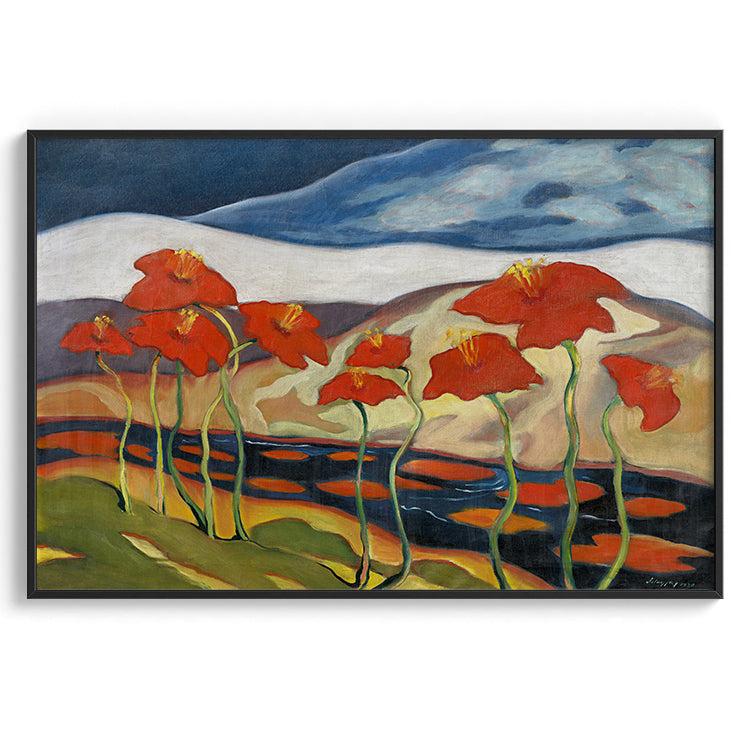 Field of Red Poppies Landscape