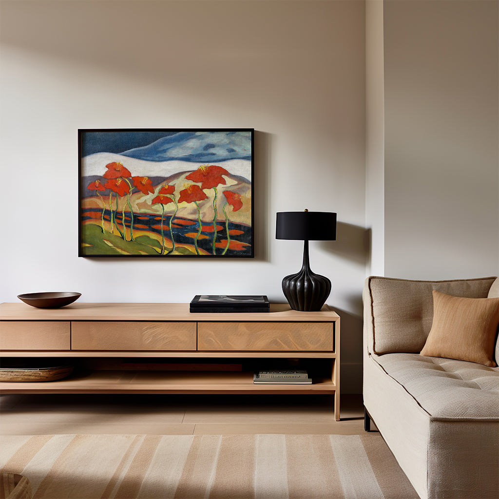 Field of Red Poppies Landscape