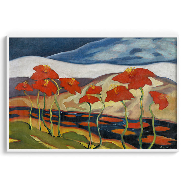 Field of Red Poppies Landscape