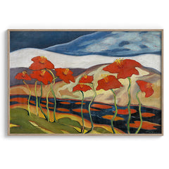 Field of Red Poppies Landscape