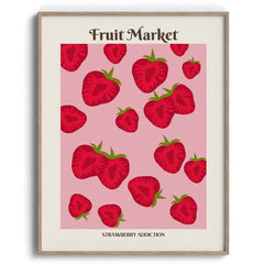 Fruit Market Strawberry Addiction Canvas Wall Prints