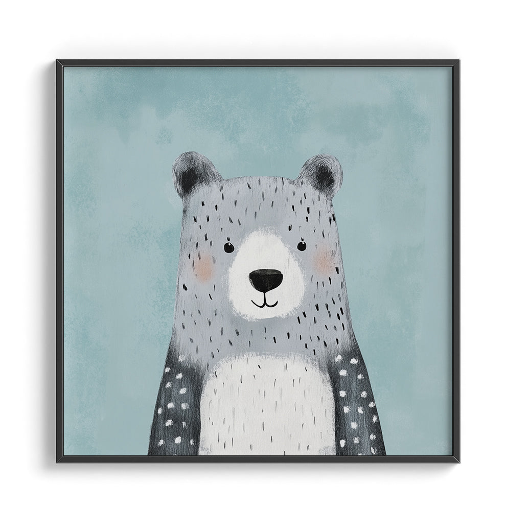 Gentle Grey Bear Portrait Print