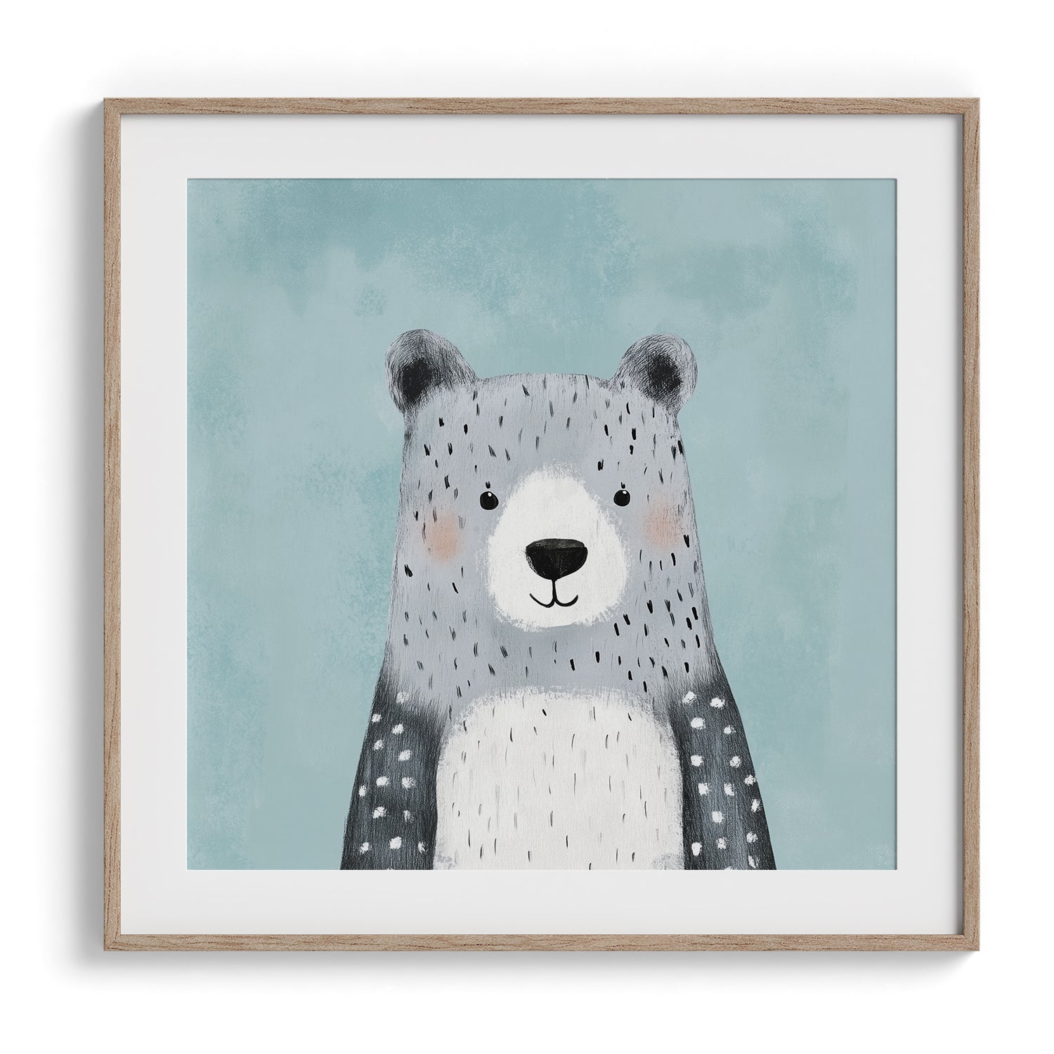 Gentle Grey Bear Portrait Print