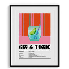 Gin & Tonic Recipe Wall Art Frames