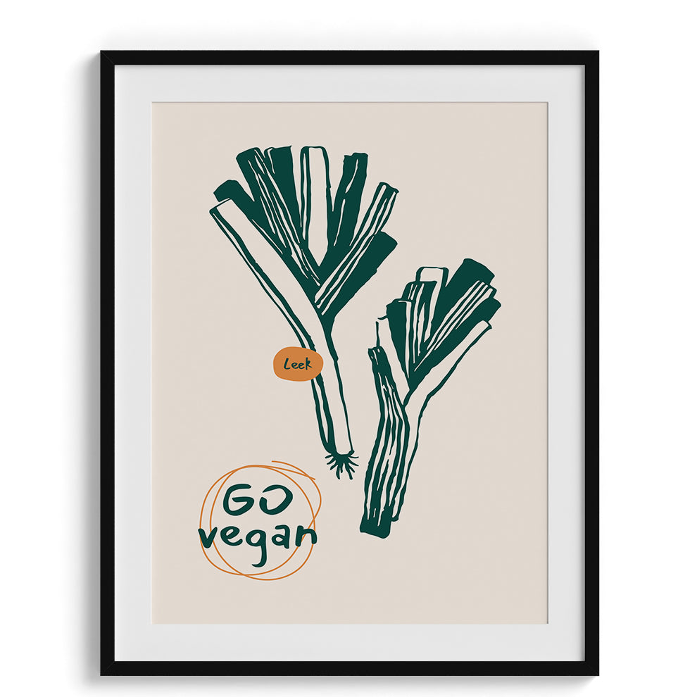 Go Vegan Leeks Wall Painting For Cafe