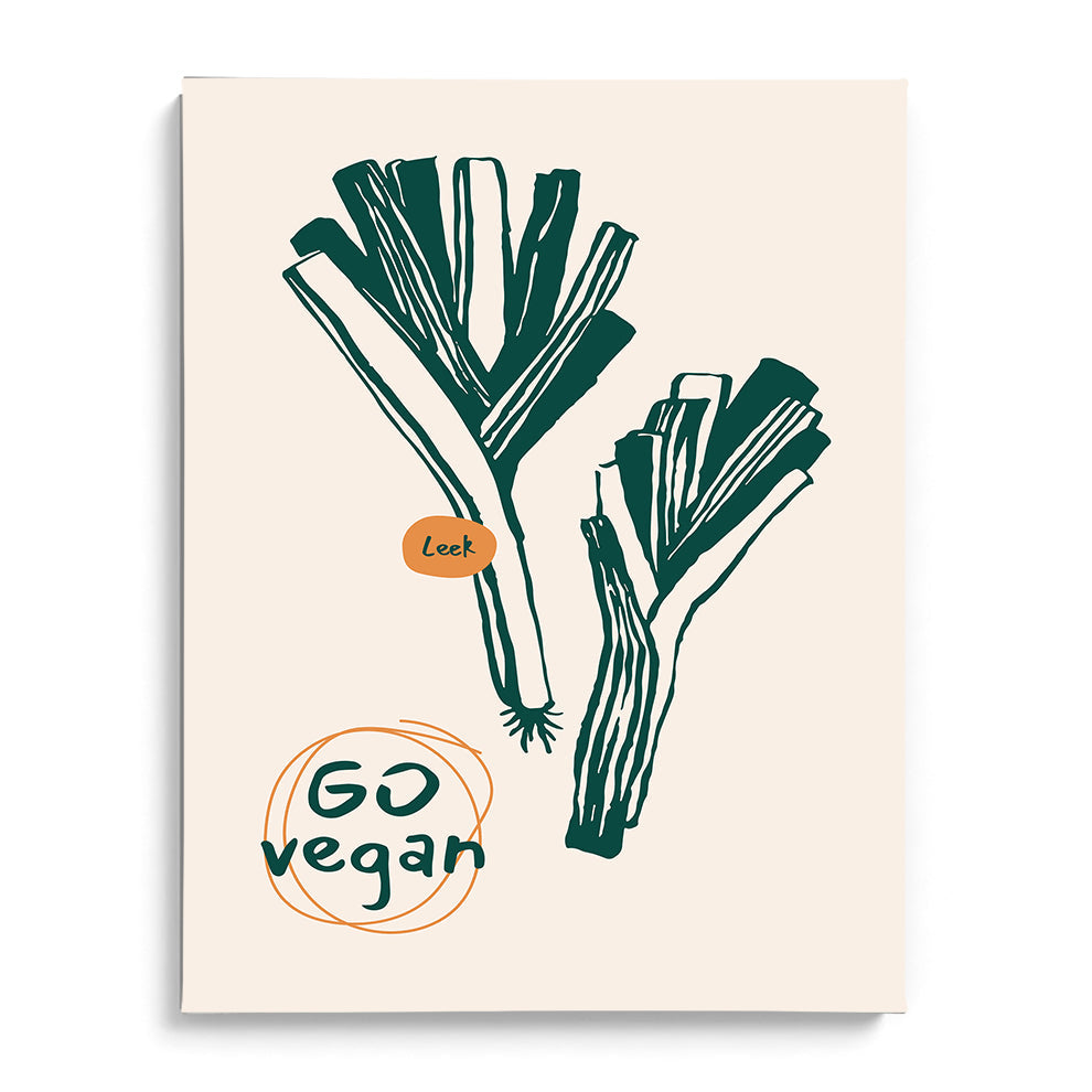 Go Vegan Leeks Wall Painting For Cafe