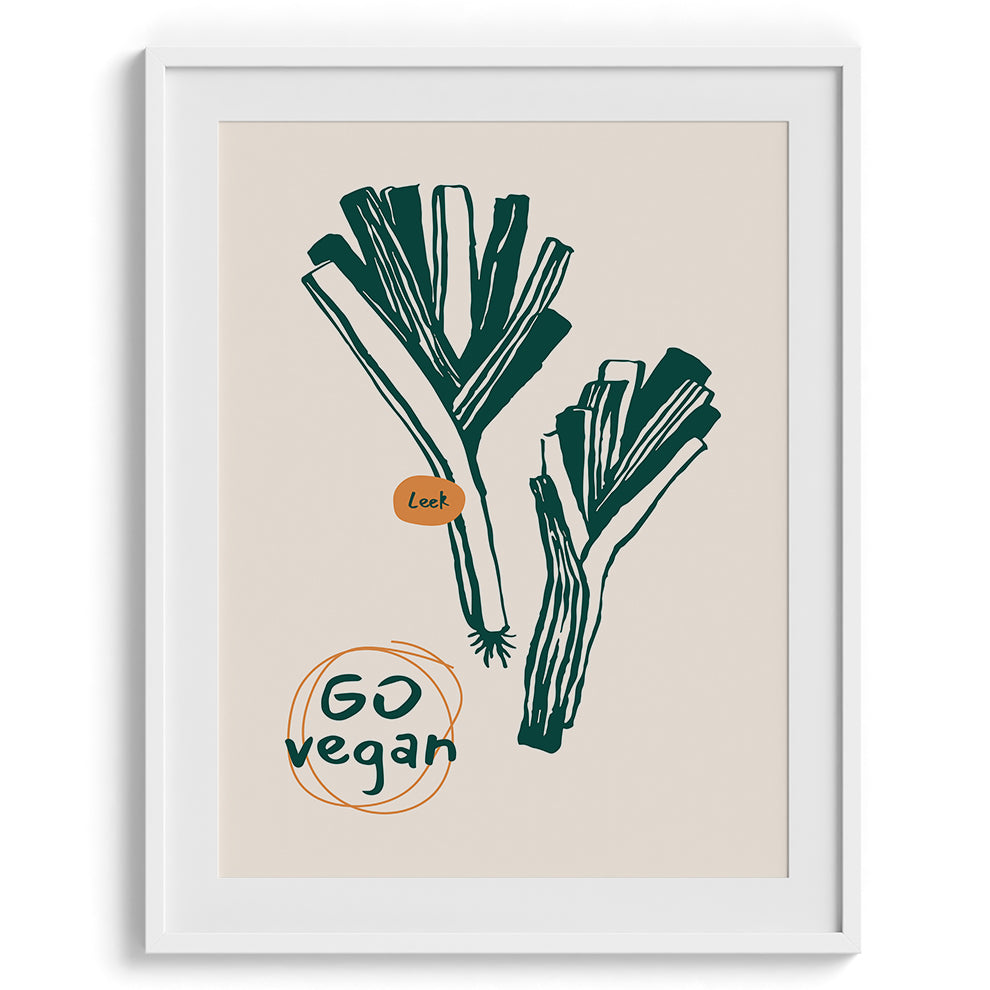 Go Vegan Leeks Wall Painting For Cafe