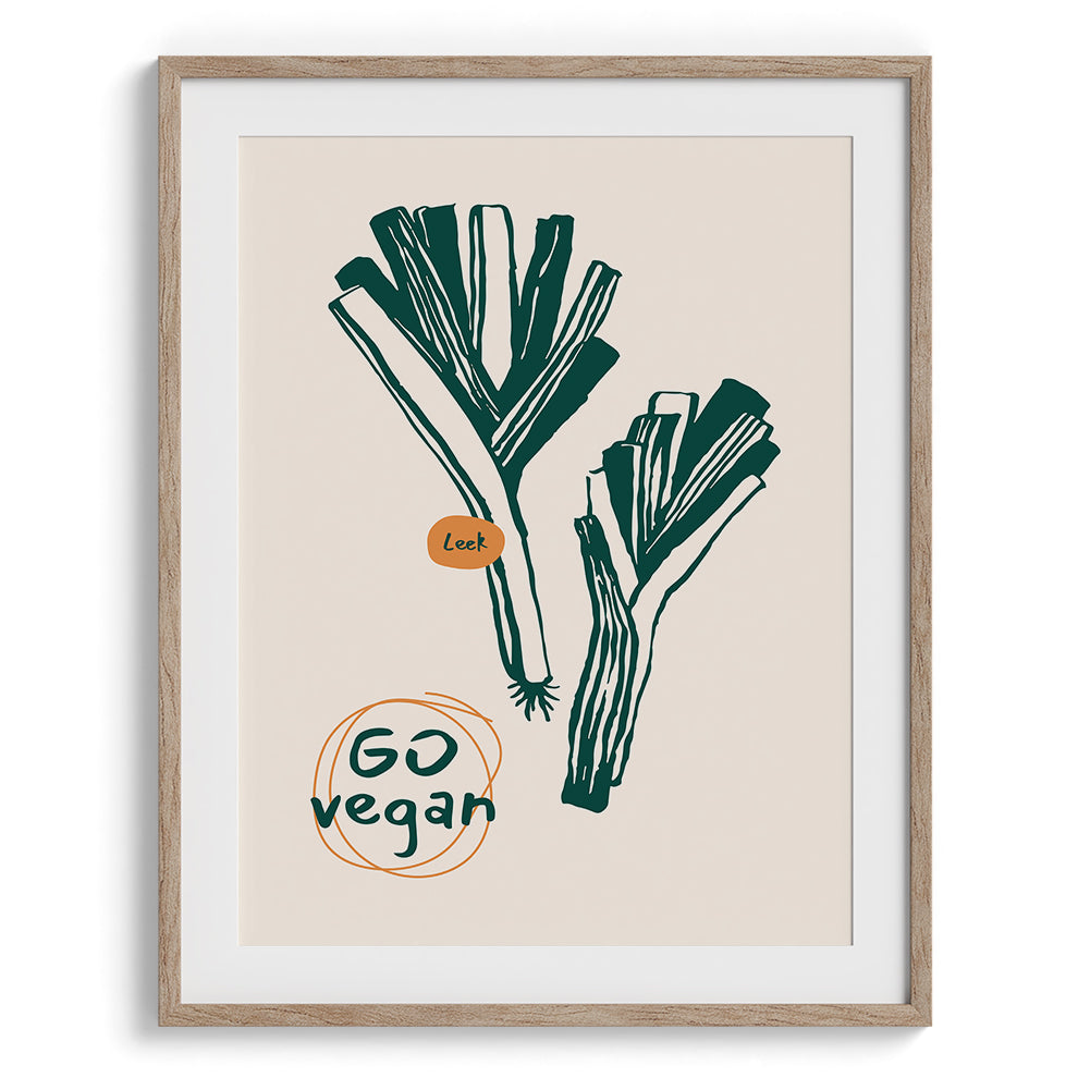 Go Vegan Leeks Wall Painting For Cafe