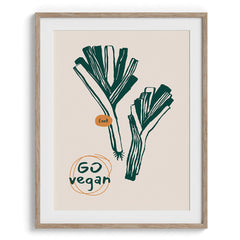 Go Vegan Leeks Wall Painting For Cafe