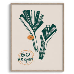 Go Vegan Leeks Wall Painting For Cafe