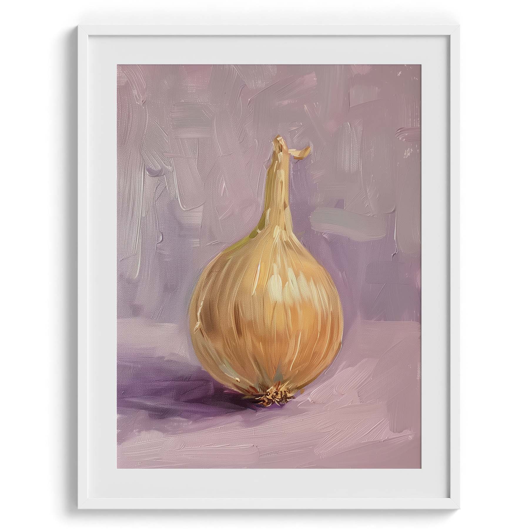 Golden Onion Still Life Wall Art Painting