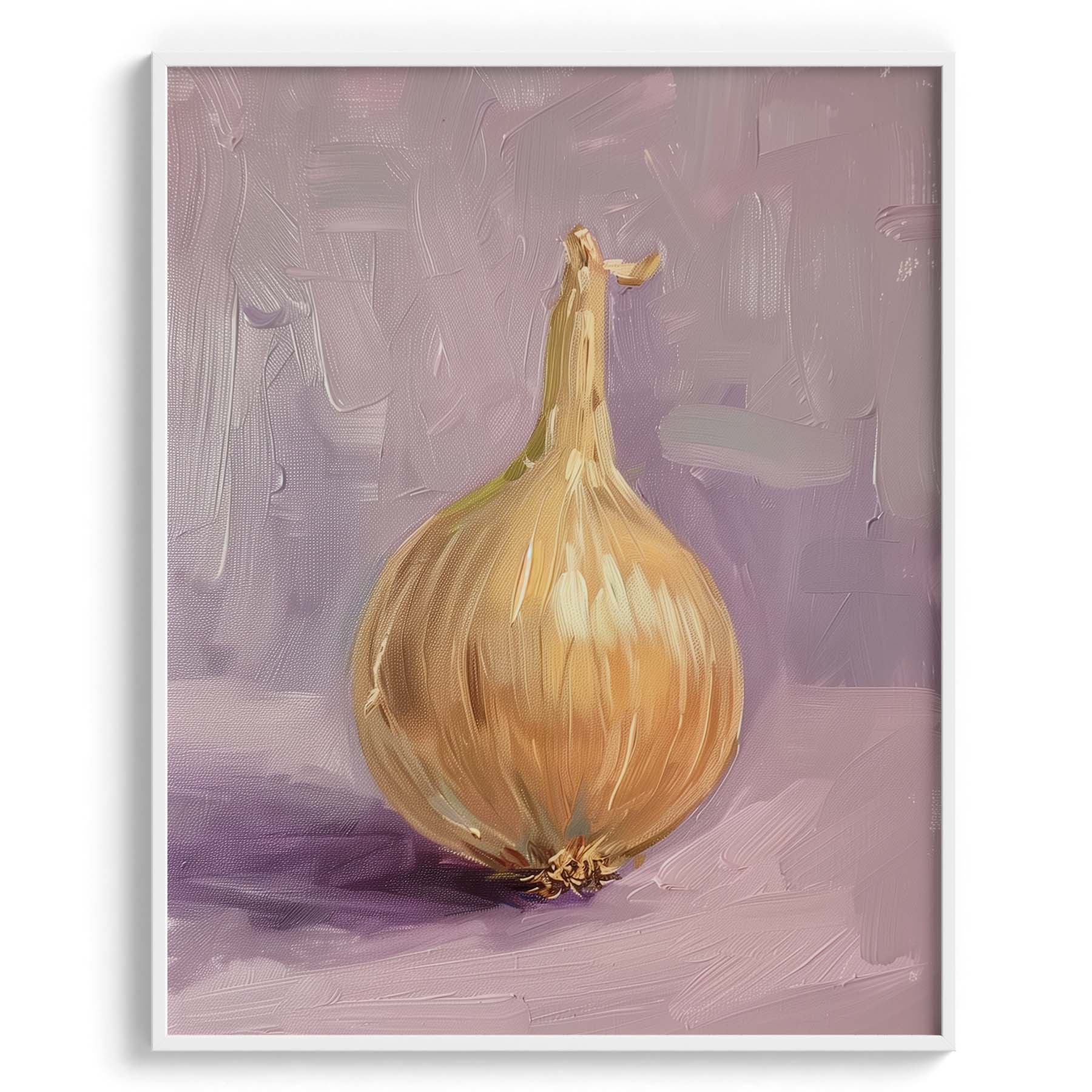 Golden Onion Still Life Wall Art Painting