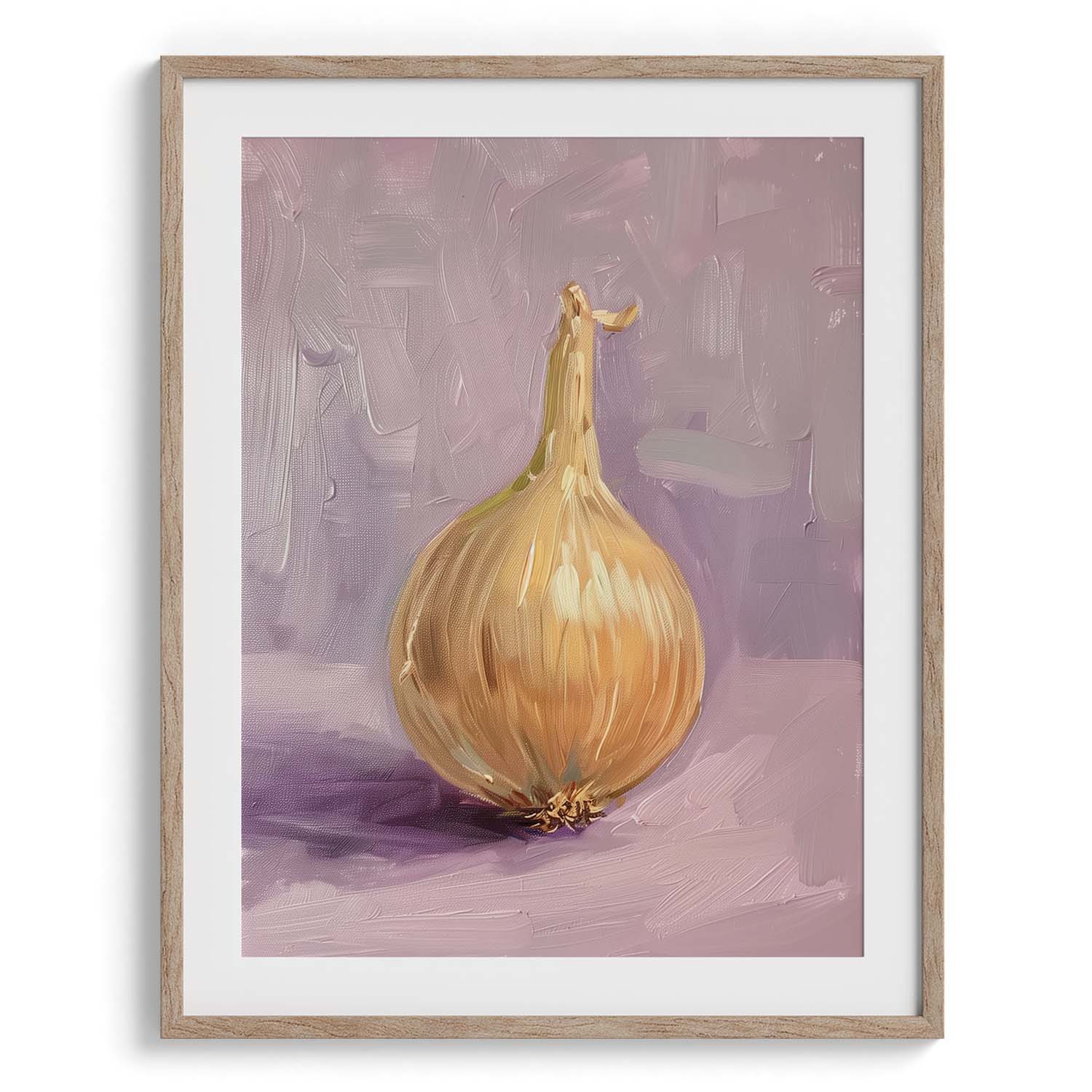 Golden Onion Still Life Wall Art Painting