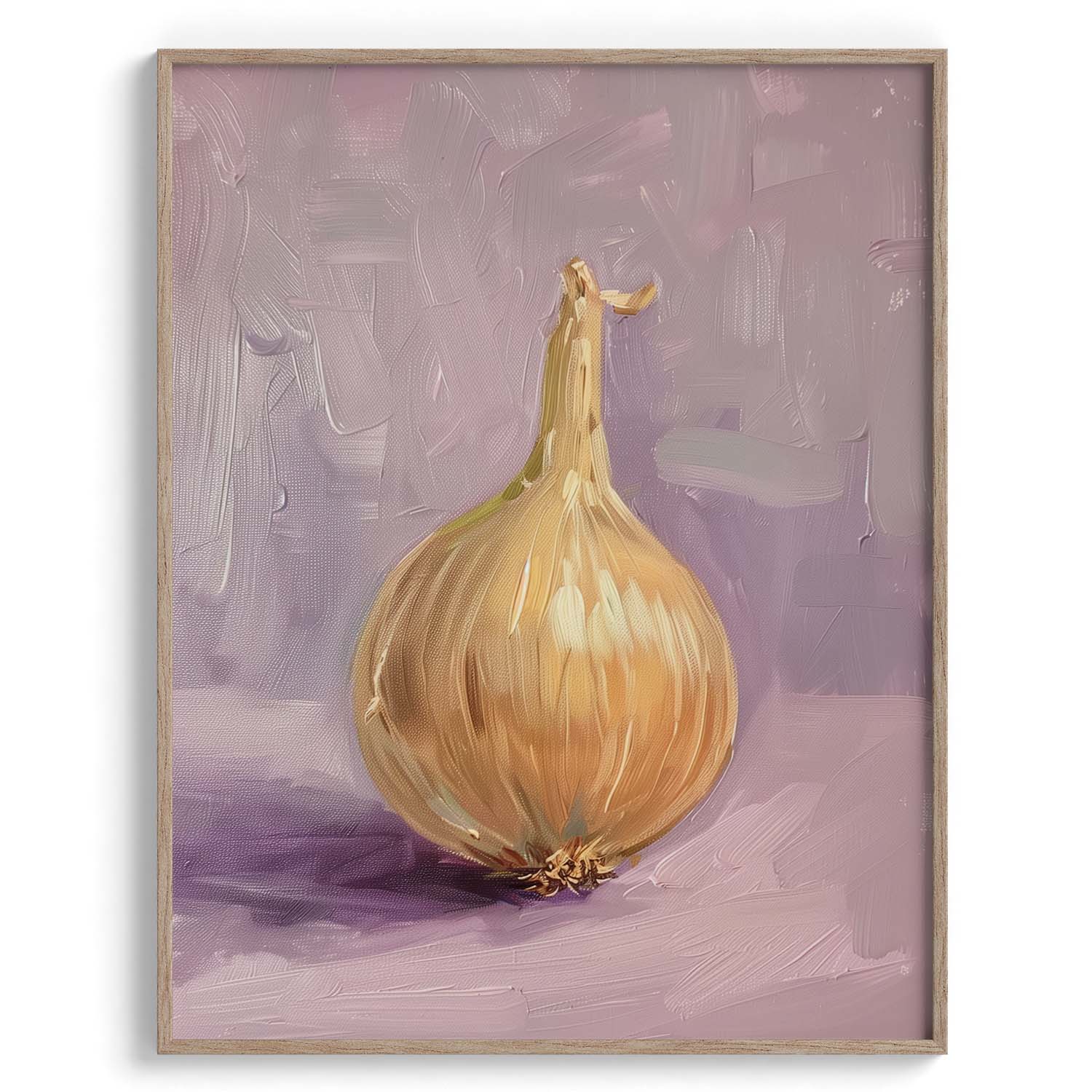 Golden Onion Still Life Wall Art Painting