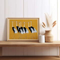 Golden Cranes Japanese Minimal Art