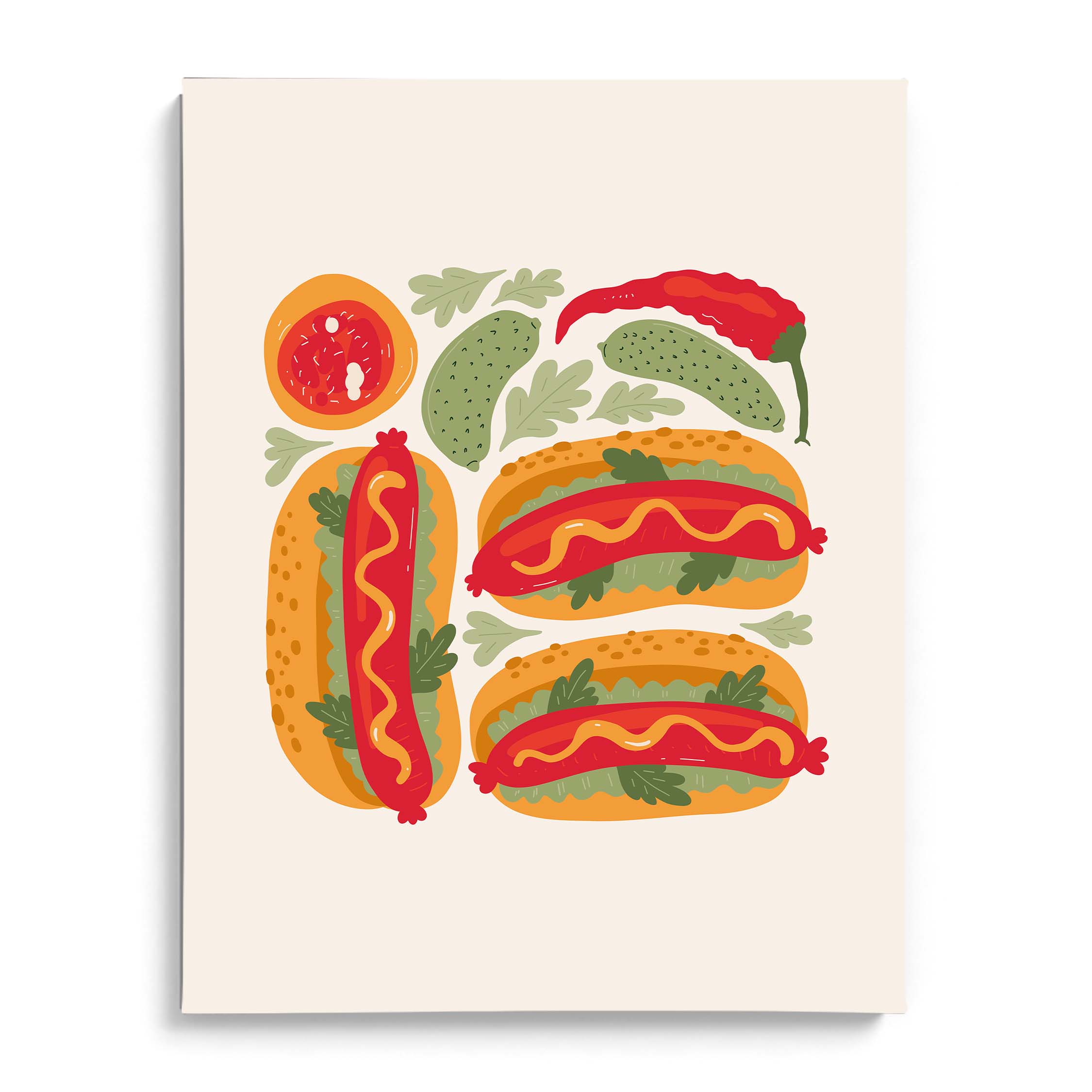 Gourmet Hotdog Duo Food Art Print