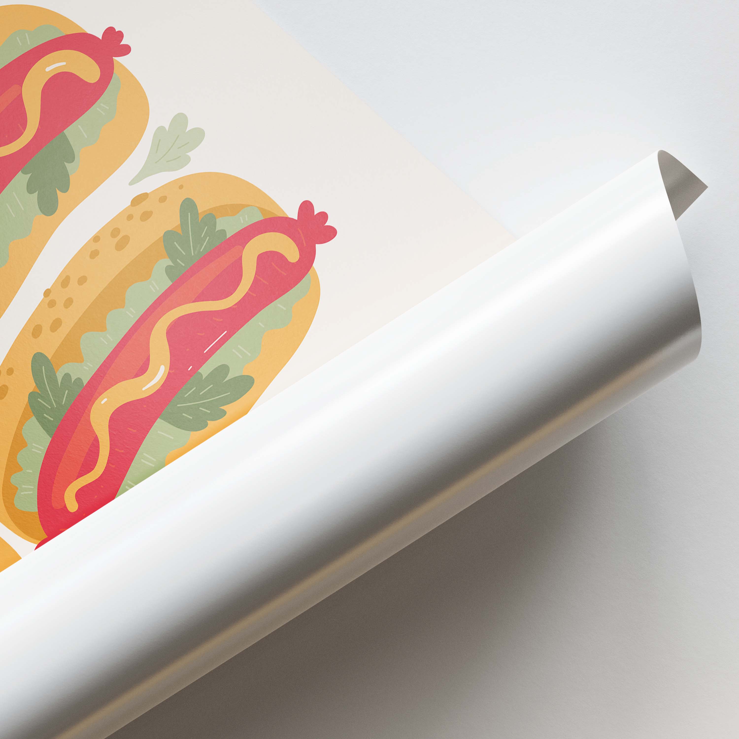 Gourmet Hotdog Duo Food Art Print