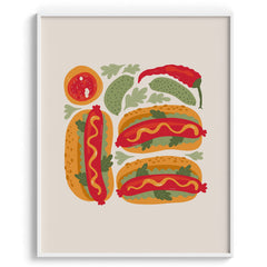 Gourmet Hotdog Duo Food Art Print