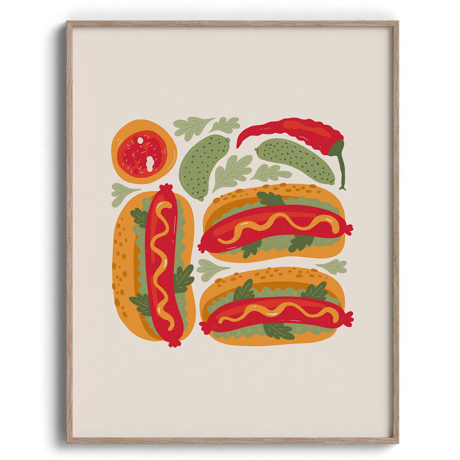 Gourmet Hotdog Duo Food Art Print