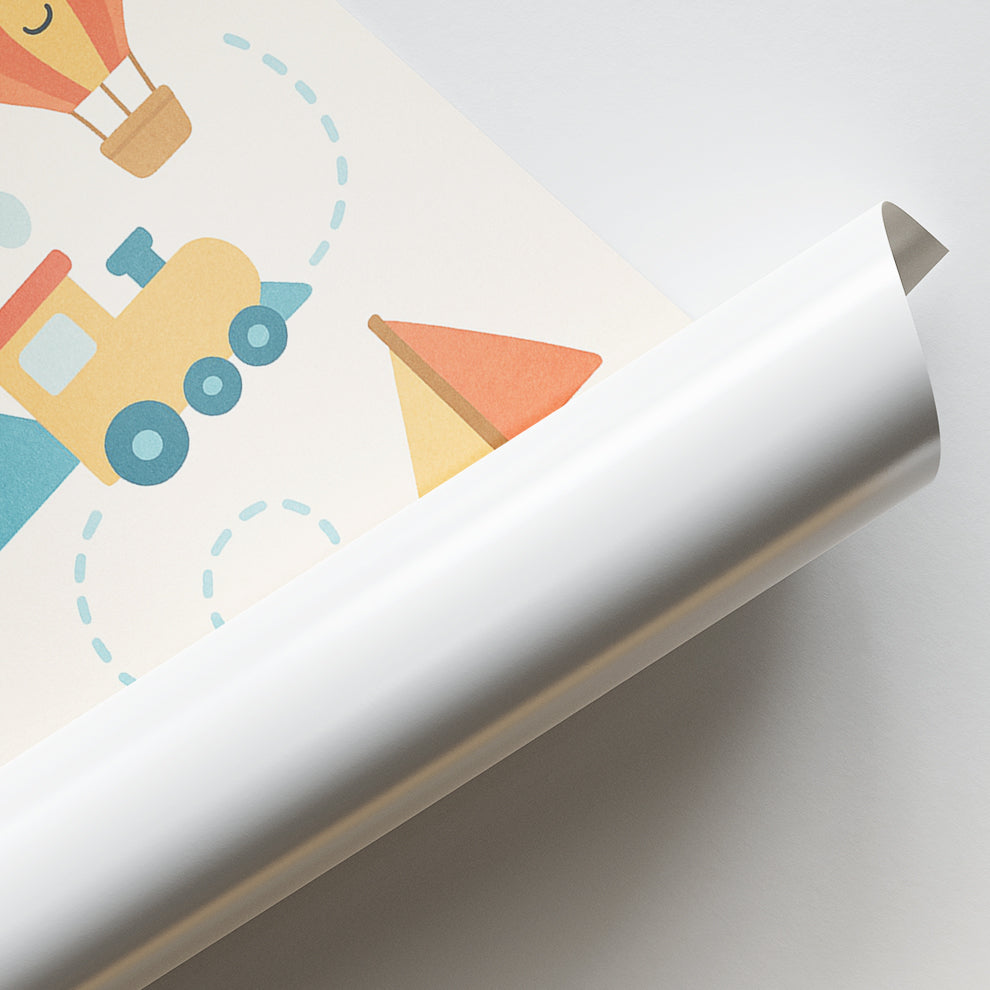 Happy Travel Route Illustration for Kids