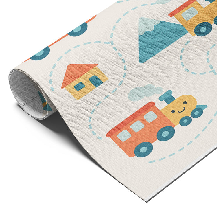 Happy Travel Route Illustration for Kids