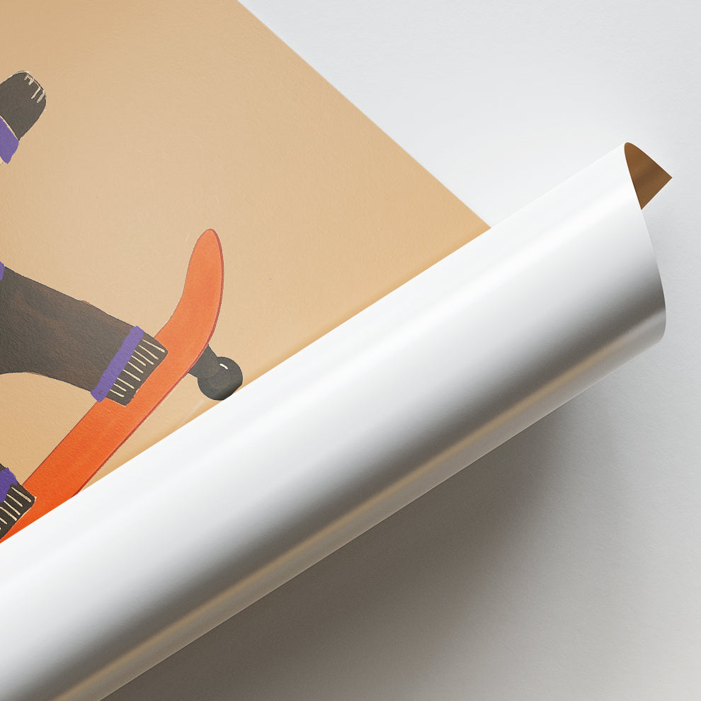 Hippo on Skateboard Poster