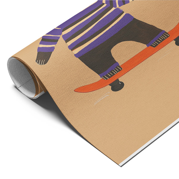 Hippo on Skateboard Poster